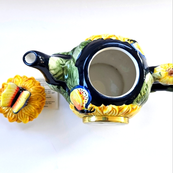 Beautiful Sunflower Teapot Clock - Picture 2 of 11
